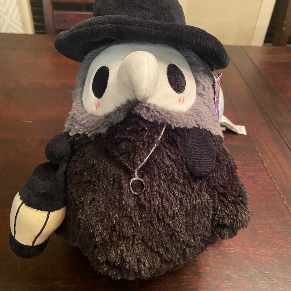 Squishmallows Doctor Plague Owl Plush in Black and Gray